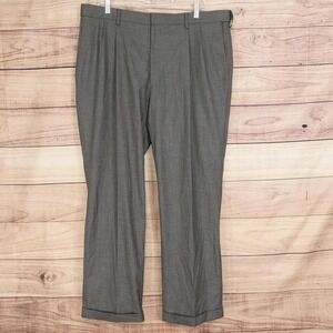 JM Haggar Dress Pants Mens 38x30 Gray Classic Fit Pleated Workwear